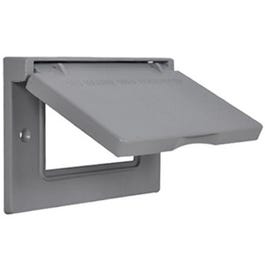 Weatherproof Horizontal GFI Flip Cover, Single Gang, Gray