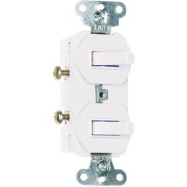 Grounding Single-Pole/3-Way Switch, 15-Amp, 125-Volt, White