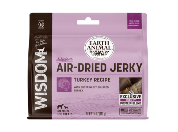 Earth Animal Wisdom™ Air-Dried Turkey Recipe Jerky Dog Treats