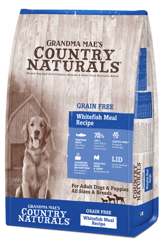 Grandma Mae's Country Naturals Limited Ingredient Diet Grain Free Whitefish Meal Recipe Dry Dog Food