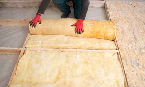 Insulation being installed