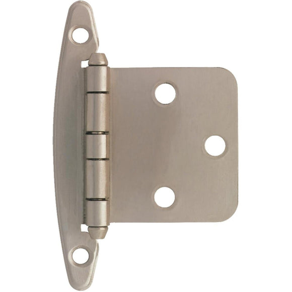 Liberty Satin Nickel Non Self-Closing Overlay Hinge (2-Pack)