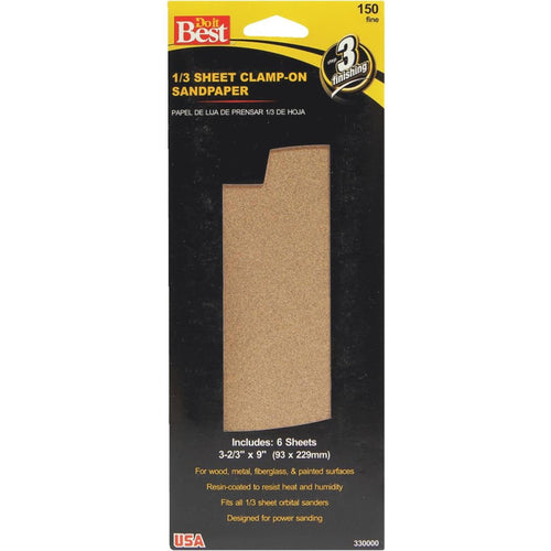 Do it Best Aluminum Oxide 150C Grit 1/3 Sheet Power Sanding Sheet (6-Pack)