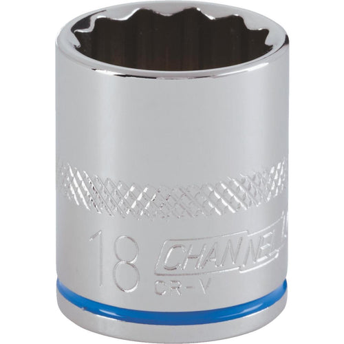 Channellock 3/8 In. Drive 18 mm 12-Point Shallow Metric Socket