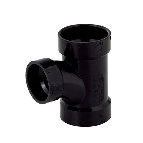 Charlotte Pipe 2 x 2 x 1-1/2 In. Hub x Hub x Hub Reducing Sanitary ABS Waste & Vent Tee