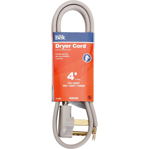 Do it Best 4 Ft. 10/3 30A Dryer Cord