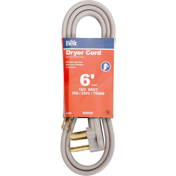 Do it Best 6 Ft. 10/3 30A Dryer Cord