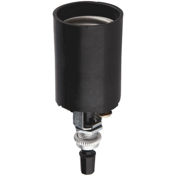 Leviton Bottom Turn-Knob Medium Base Black Lamp Socket