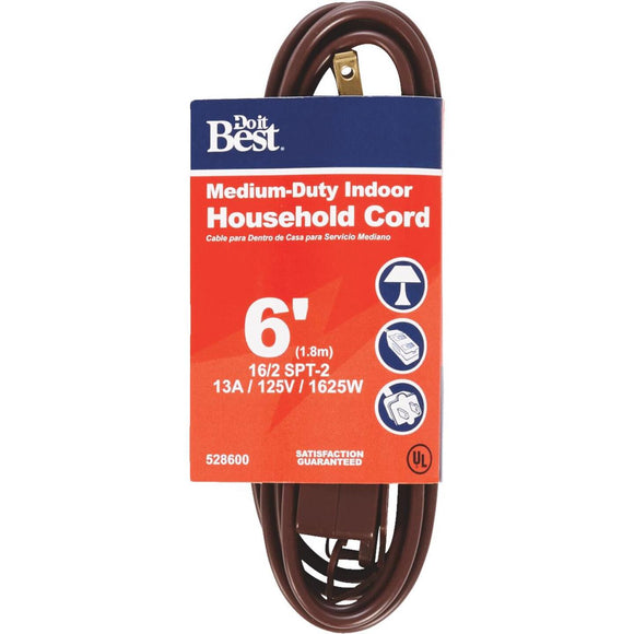 Do it Best 6 Ft. 16/2 Brown Cube Tap Extension Cord