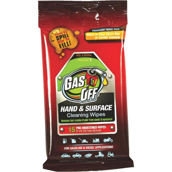 Briggs & Stratton Gas Off Linen Hand Cleaner Wipes, (15 Ct.)