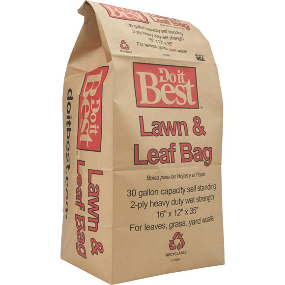 Do it Best 30 Gal. Natural Kraft Paper Yard Waste Lawn & Leaf Bag (15-Count)