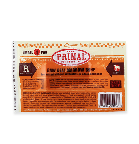 Primal Pet Foods Raw Recreational Beef Marrow Bones