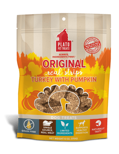 Plato Real Strips Turkey With Pumpkin Meat Bar Dog Treats