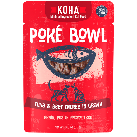 Koha Poké Bowl Tuna & Beef Entrée in Gravy for Cats