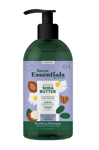 Tropiclean Essentials Shea Butter Shampoo For Dogs, Puppies And Cats