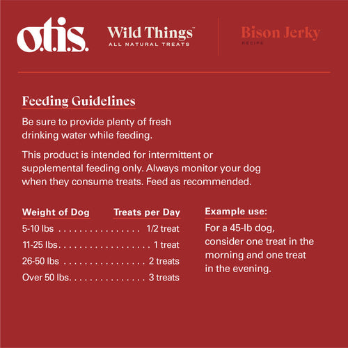 Otis WILD THINGS  Bison Jerky  Dog Treats