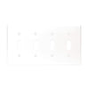 Leviton 4-Gang Plastic Toggle Switch Wall Plate, White
