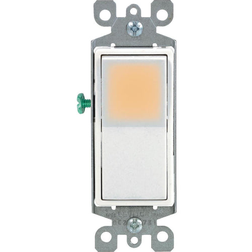 Leviton Illuminated White 15A Grounded 3-Way Switch