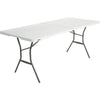 Lifetime Essential 6 Ft. x 30 In. White Granite Fold-In-Half Table