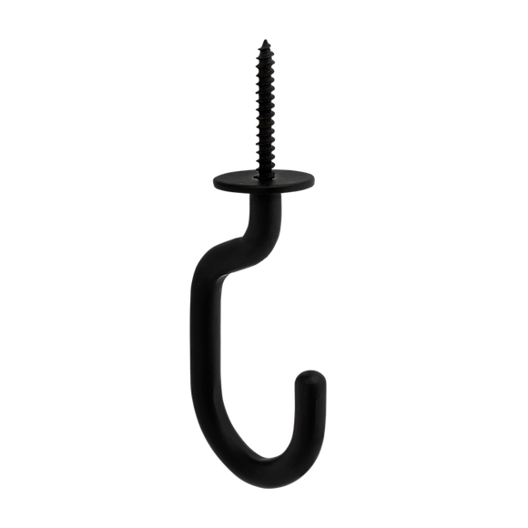 National Hardware Modern Ceiling J Hook 3-11/32-in, Black