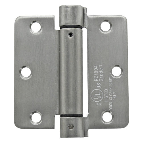 Hillman Hardware Essentials Adjustable 1/4 Round Corner Stainless Steel Spring Hinge