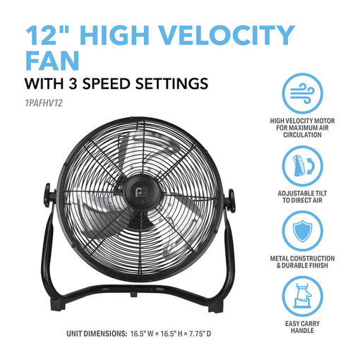 Perfect Aire High Velocity Fan with Adjustable Tilting Head 3 Speed Settings
