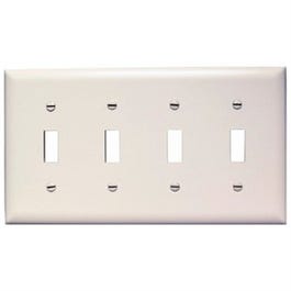 Trademaster Nylon Switch Wall Plate, 4-Toggle, White