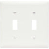 Wall Plate, 2-Toggle Opening, Urea, White