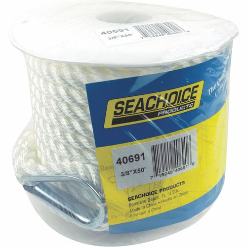 Seachoice 3/8 In. x 50 Ft. 3-Strand Twisted Nylon Anchor Line