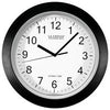 Atomic Analog Wall Clock, Black Plastic Frame, 12-In.