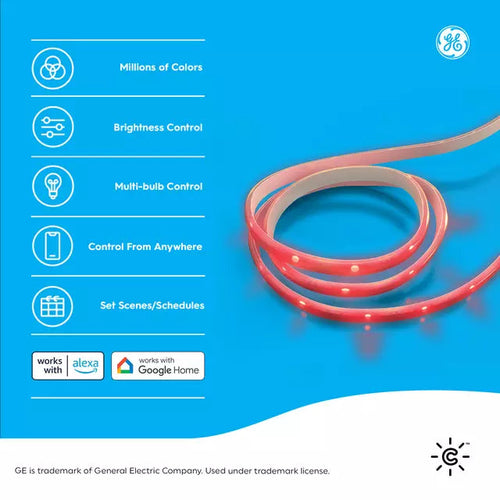 GE Cync Smart LED Light Strip Extension for Cync Direct Connect Indoor Light Strip, 40in Extension ONLY