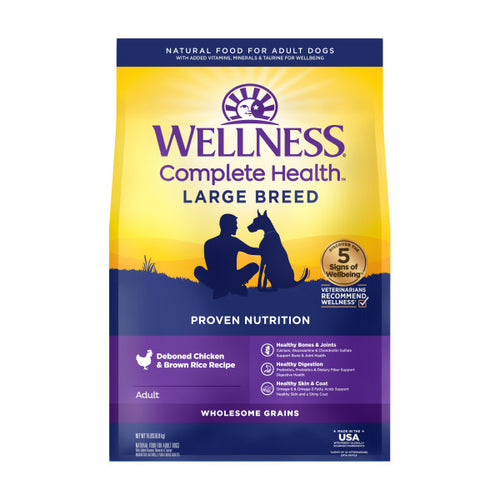 Wellness Complete Health Grained Large Breed Chicken & Rice Dry Dog Food