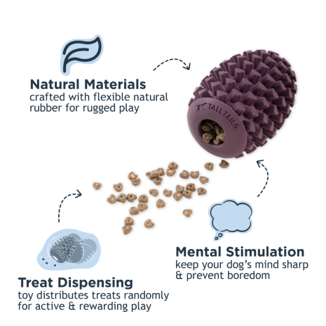 Tall Tails Natural Rubber Pinecone Reward Dog Toy