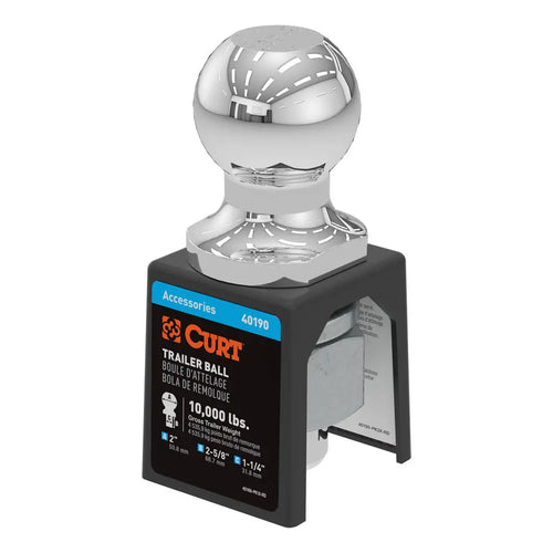 Curt 2 Trailer Ball (1-1/4 x 2-5/8 Shank, 10,000 lbs, Chrome) #40190