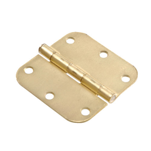 Hillman 5/8 Round Corner Door Hinge Satin Brass (3-1/2) 3 Pack