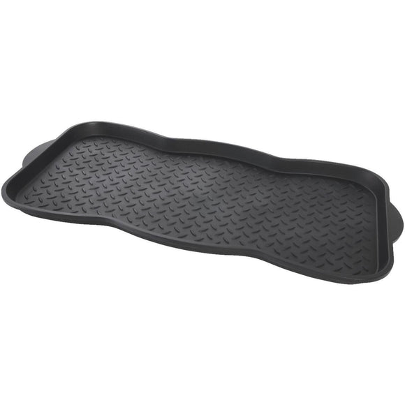 15x30 Black Recycled Plastic Contoured Boot Tray