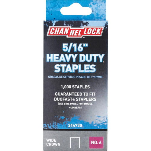 Channellock No. 6 Heavy-Duty Wide Crown Staple, 5/16 In. (1000-Pack)