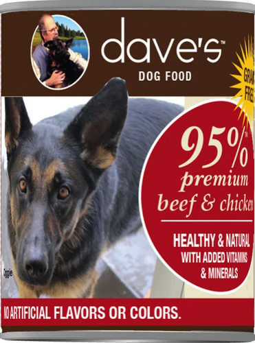 Dave’s 95% Premium Meats™ Canned Dog Food—Beef & Chicken