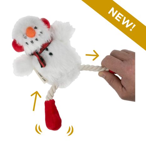 Tall Tails  Snowman Pull-Through Rope Tug Dog Toy