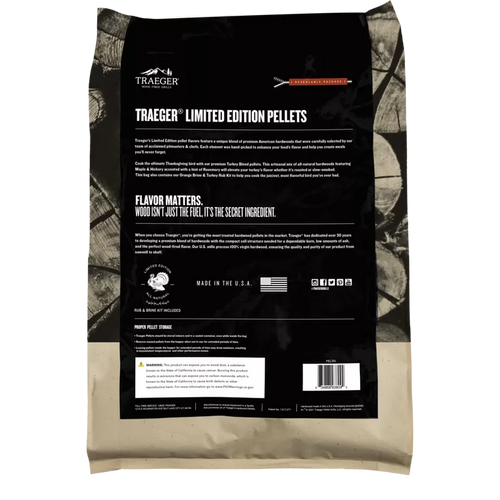 Traeger Turkey Blend Wood Pellets with Brine & Rub Kit