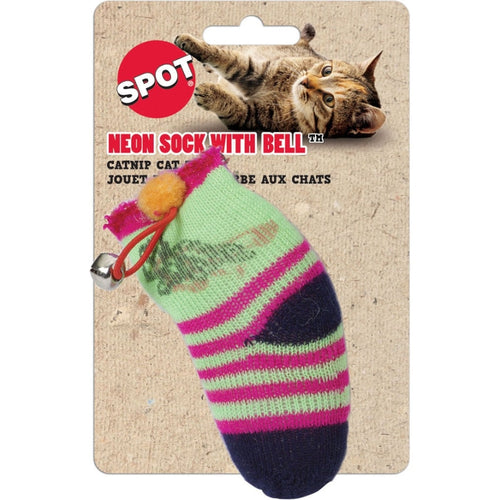 SPOT SOCK W/CATNIP & BELL